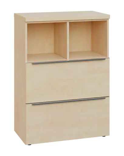 SIN 3 - 82ZN kancelářská skříň, 2-zásuvková/nika, 1120x800x400, bříza světlá